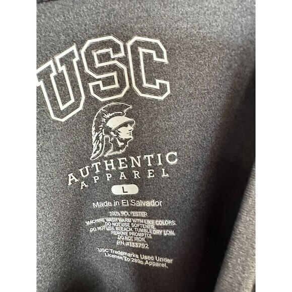 USC Mens Gray Shirt Large short sleeve round neck polyester football trojans - Picture 3 of 5